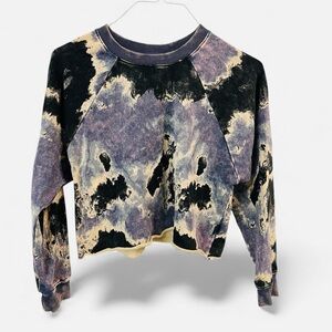 JoyLab Black and Purple Tie-Dye Sweatshirt